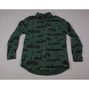 CHAPS Shirt Mens Green Performance Flannel Deer Geese Hunting Outdoor Sz M